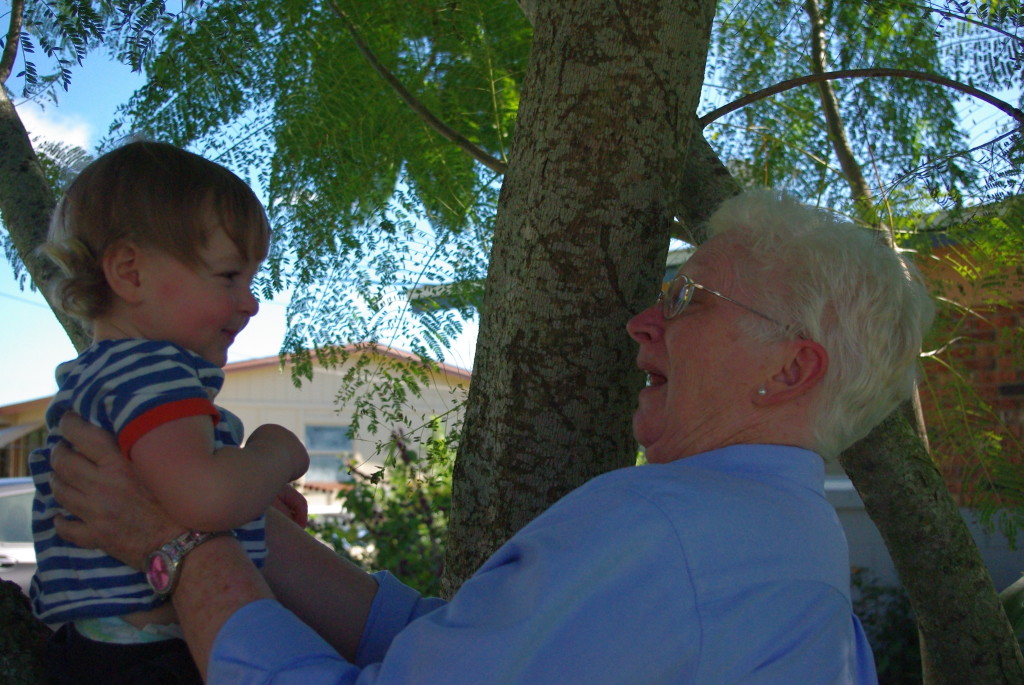 Hey, I know you! (Finn with his great Aunt Lynn)