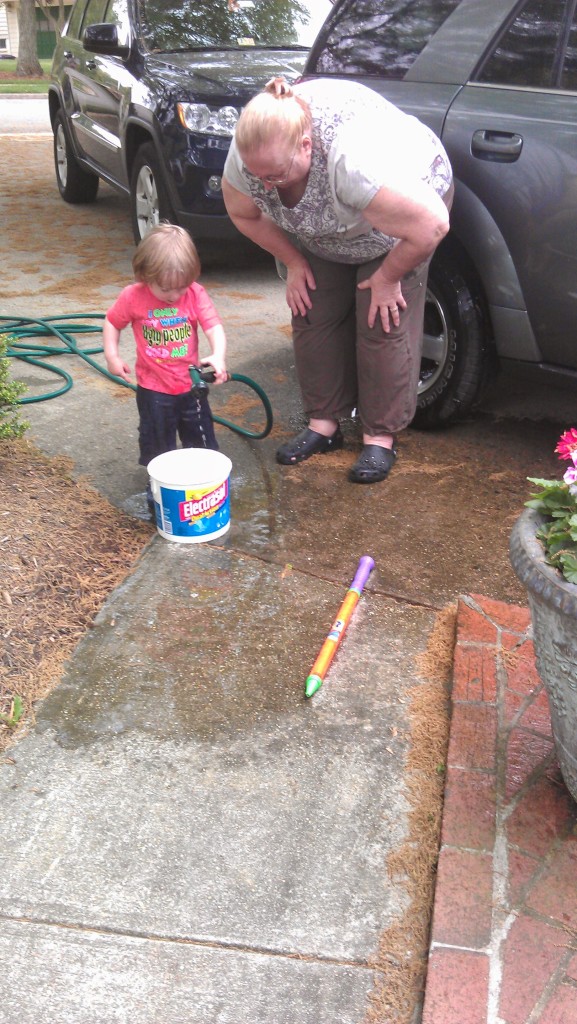 Helping Whohah wash her car